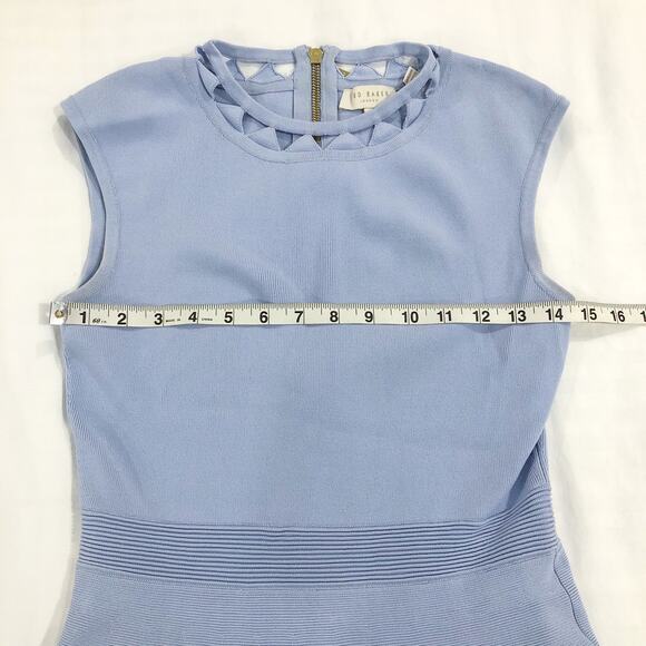 Ted Baker Kathryn Cutwork Knitted Skater Pale Purple Dress - Picture 10 of 16